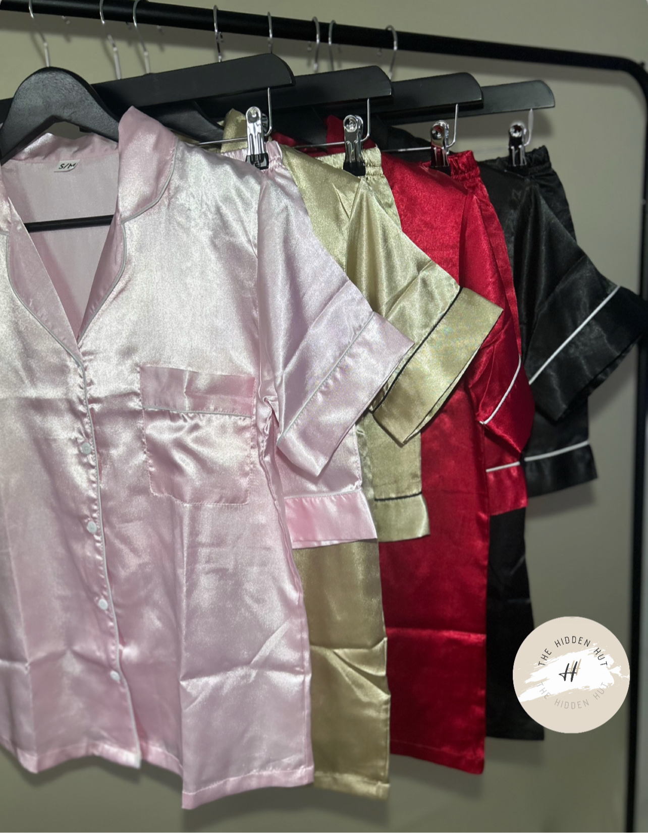 SATIN BUTTON UP PJS