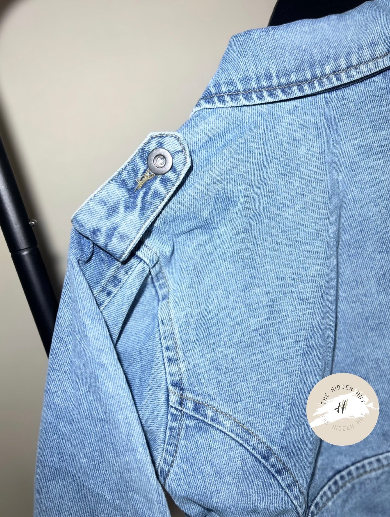 CROPPED DENIM BIKER JACKET