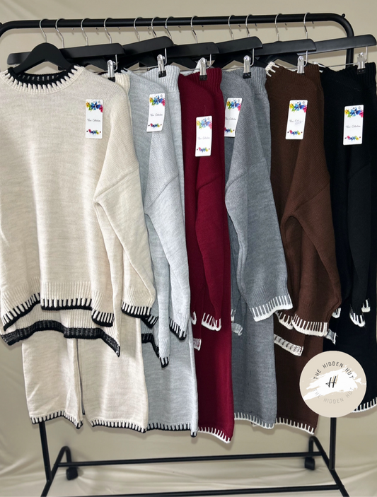 KNITTED STITCH DETAILED SET