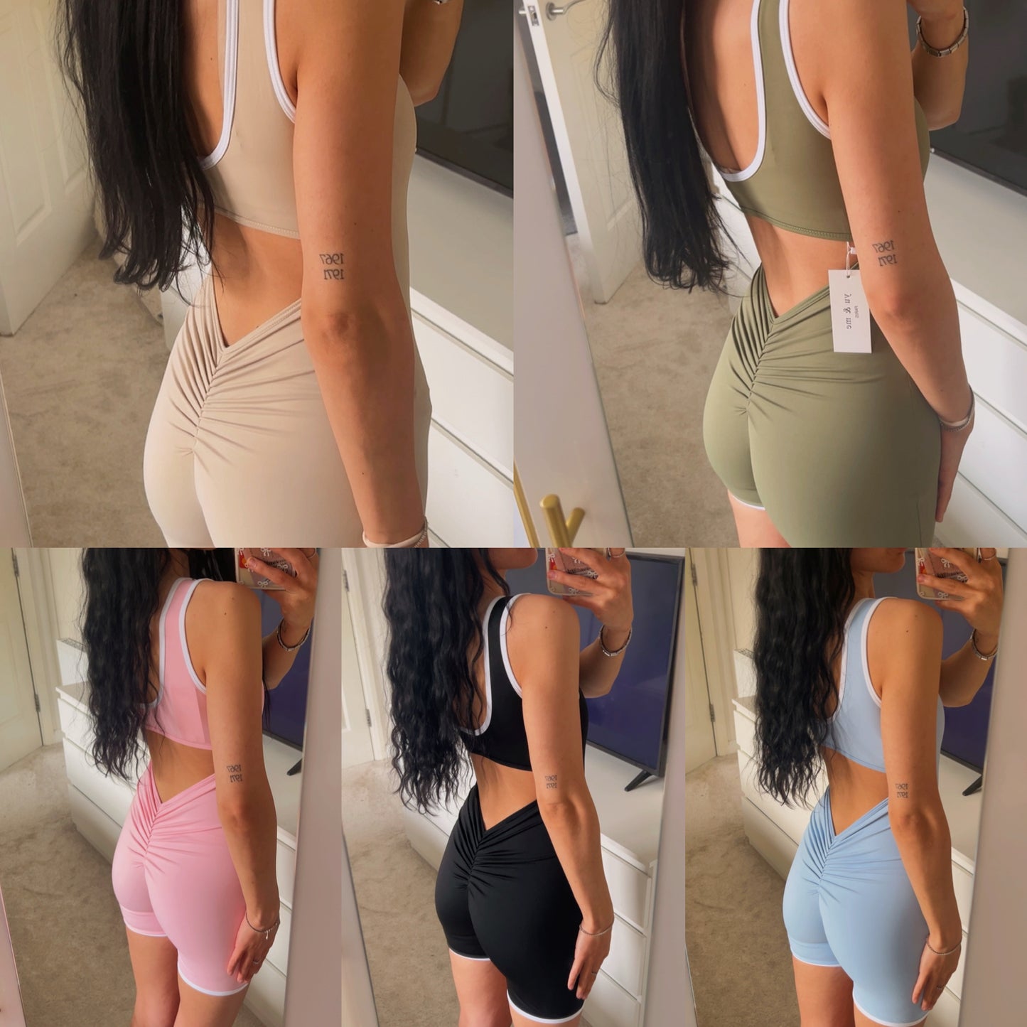 PIPING SCRUNCH-BUM UNITARD WITH BUILT IN REMOVABLE PADDING