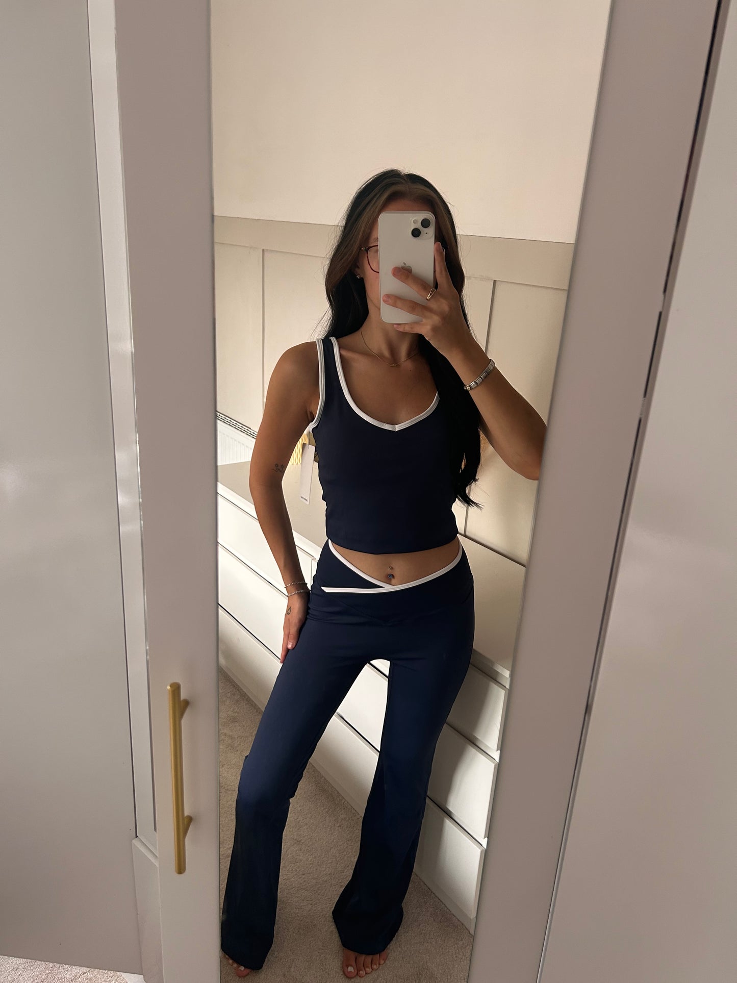 PIPING EDGE FLARED GYM SET WITH PADDING