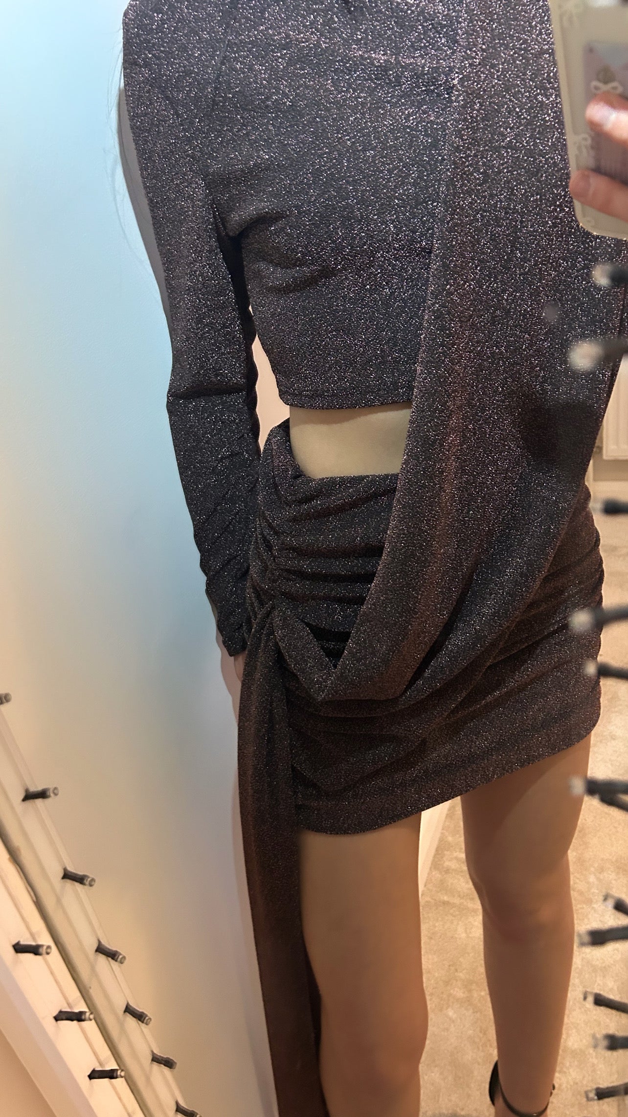 GLITTERY DRAPE DRESS/CO-ORD