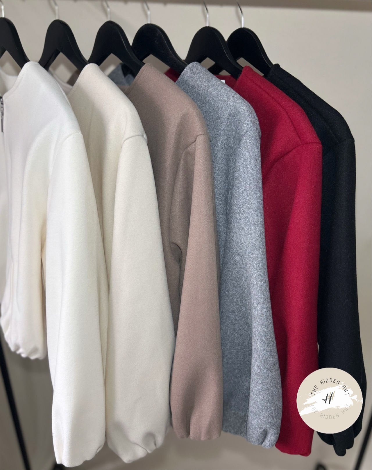 BALLOON SLEEVED CUFFED WOOL BOMBER JACKET