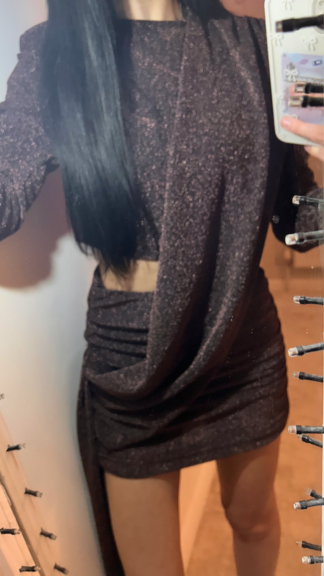 GLITTERY DRAPE DRESS/CO-ORD
