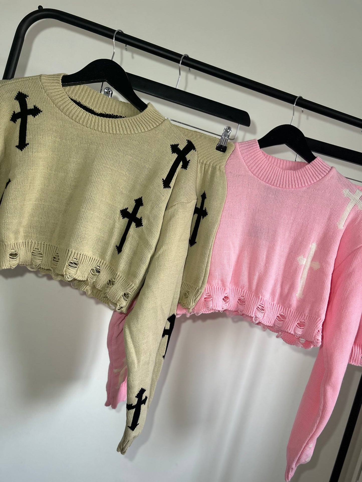 KNITTED CROSS SKIRT AND JUMPER CO-ORD