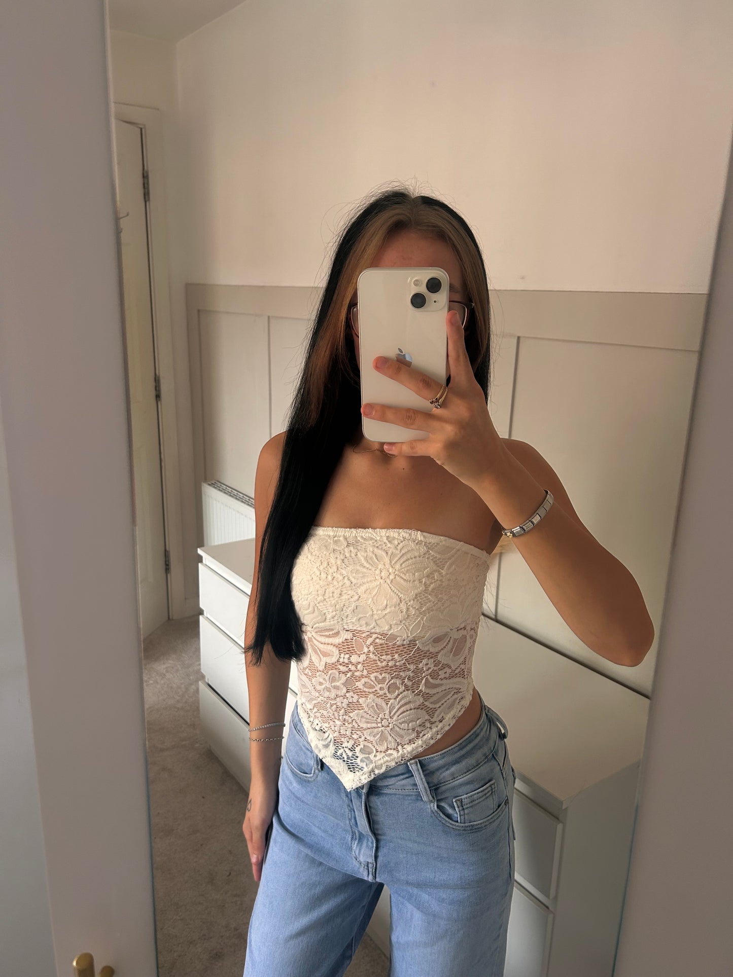 LACE BANDEAU TOP
