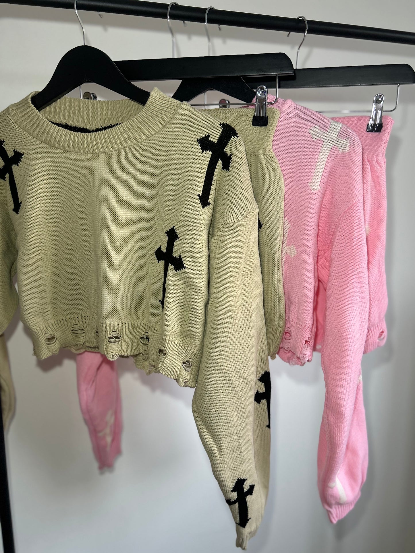 KNITTED CROSS SKIRT AND JUMPER CO-ORD