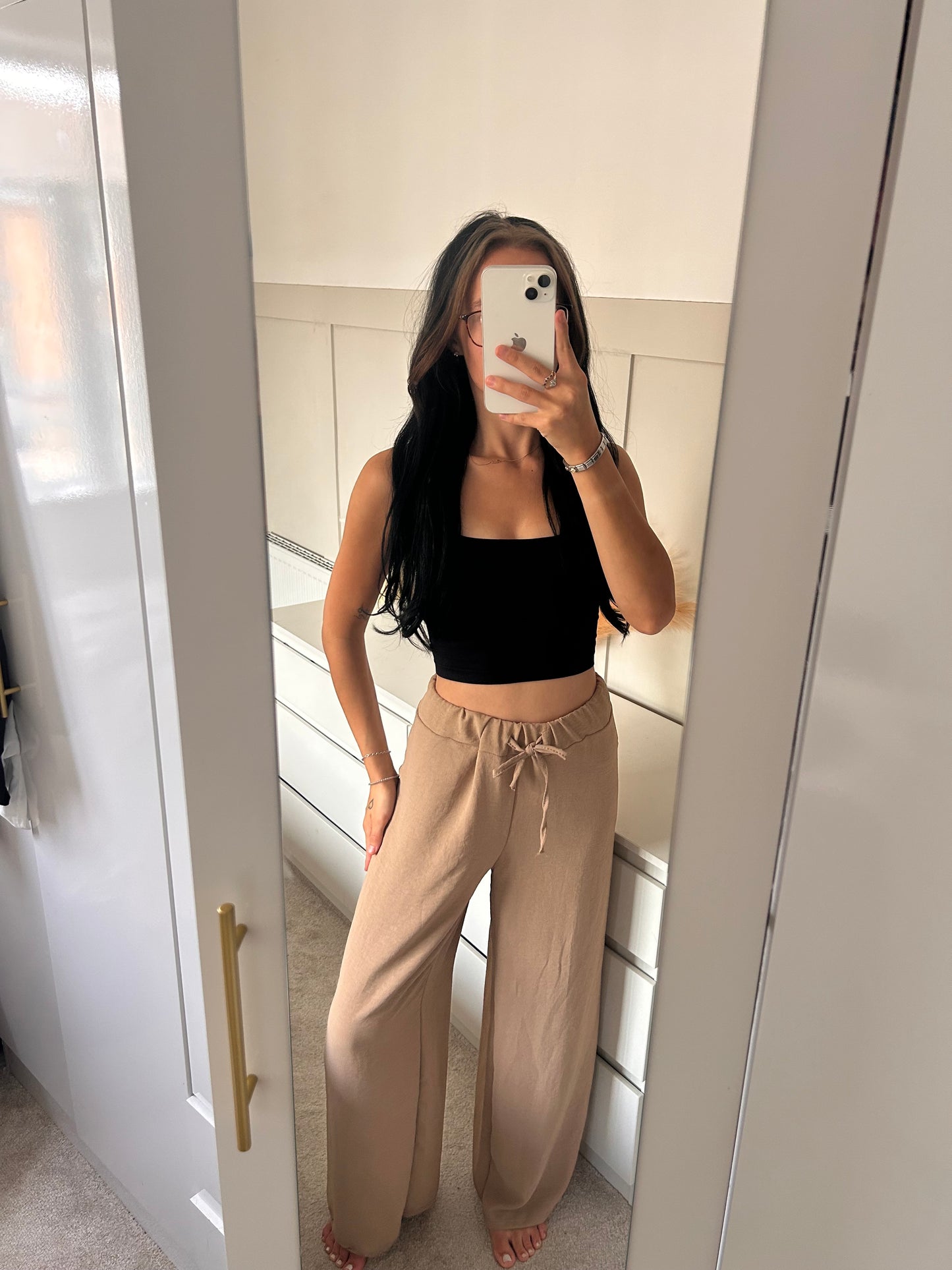 LIGHTWEIGHT WIDE LEG TROUSERS WITH DRAWSTRING