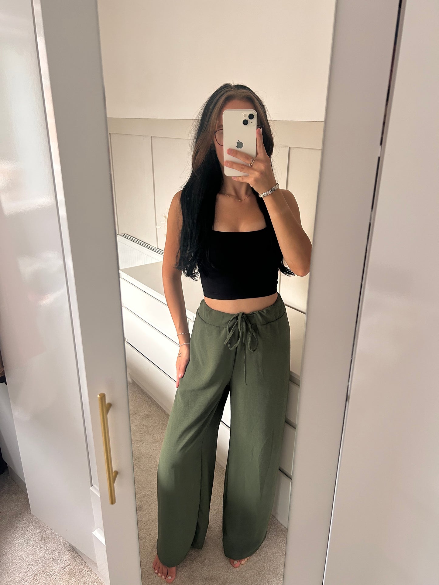 LIGHTWEIGHT WIDE LEG TROUSERS WITH DRAWSTRING