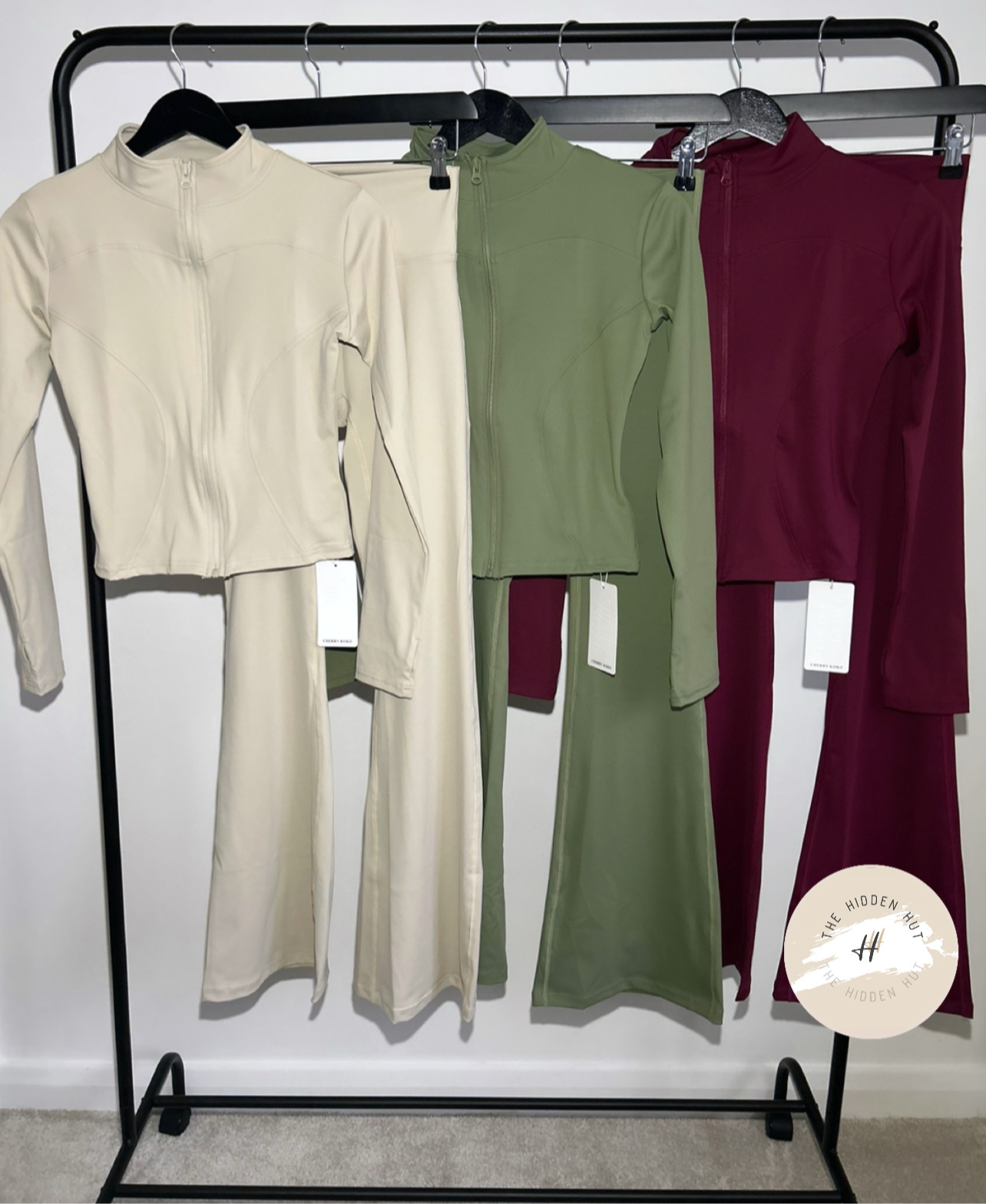 SLINKY ZIP UP GYM JACKET AND FLARES SET