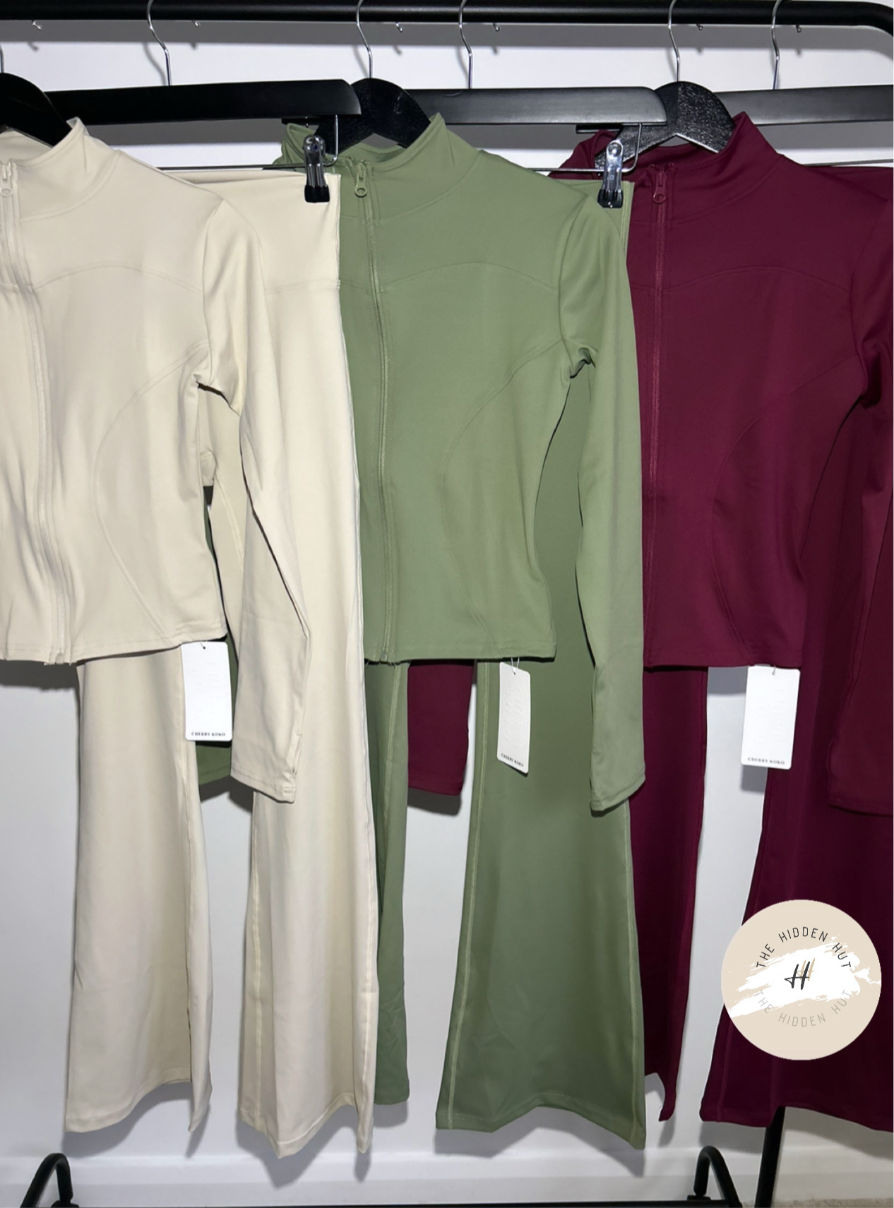 SLINKY ZIP UP GYM JACKET AND FLARES SET