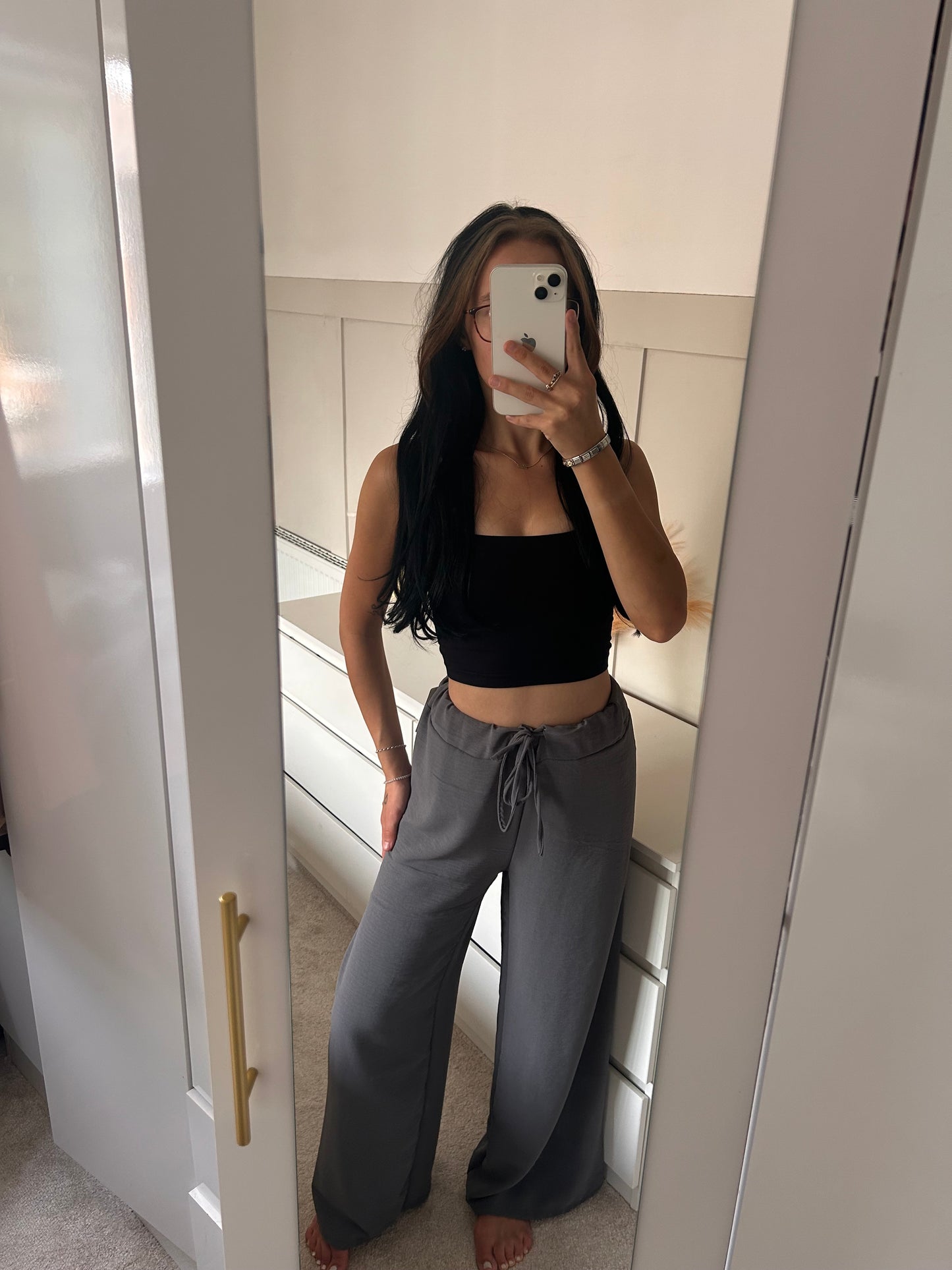 LIGHTWEIGHT WIDE LEG TROUSERS WITH DRAWSTRING