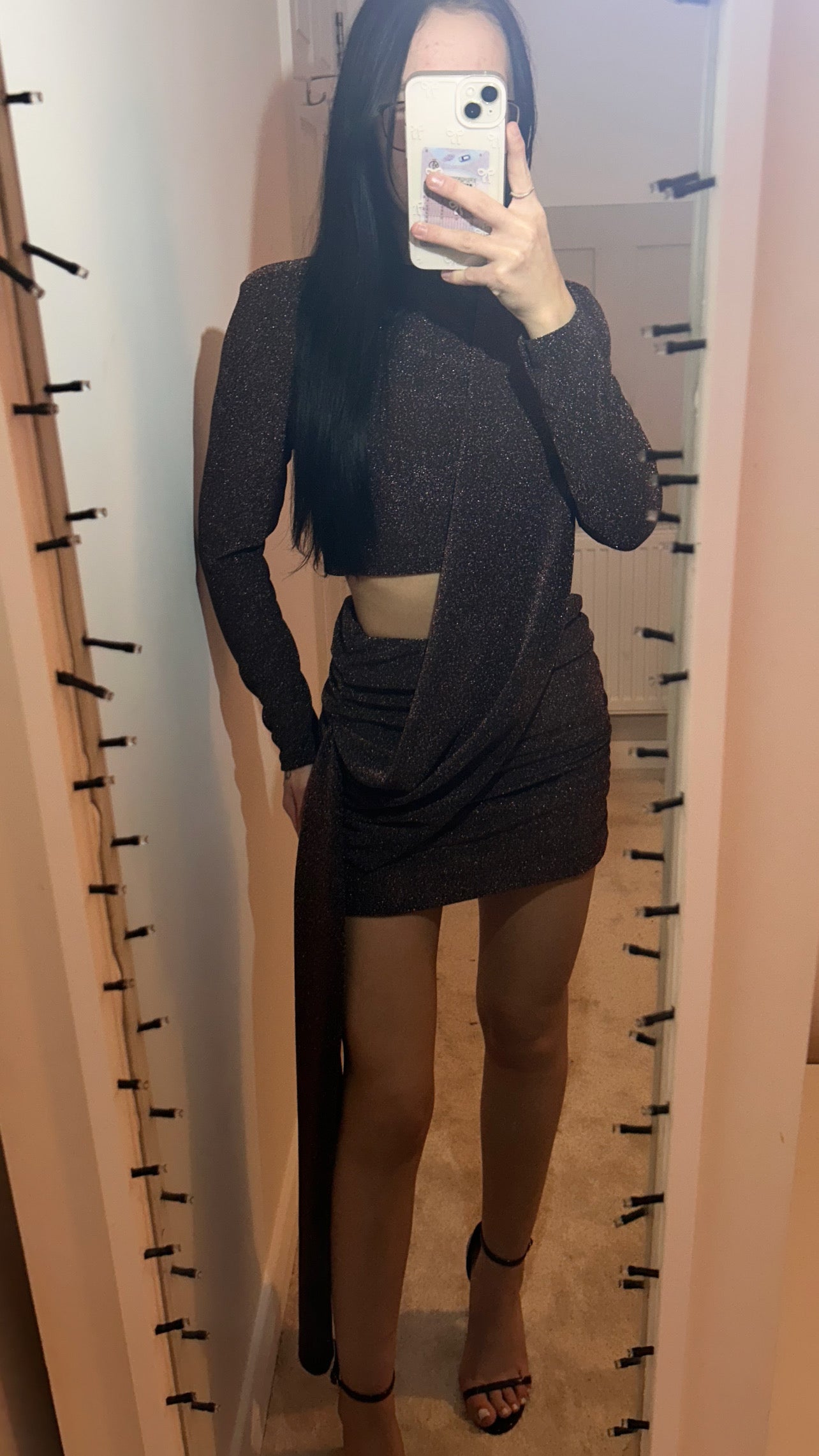GLITTERY DRAPE DRESS/CO-ORD