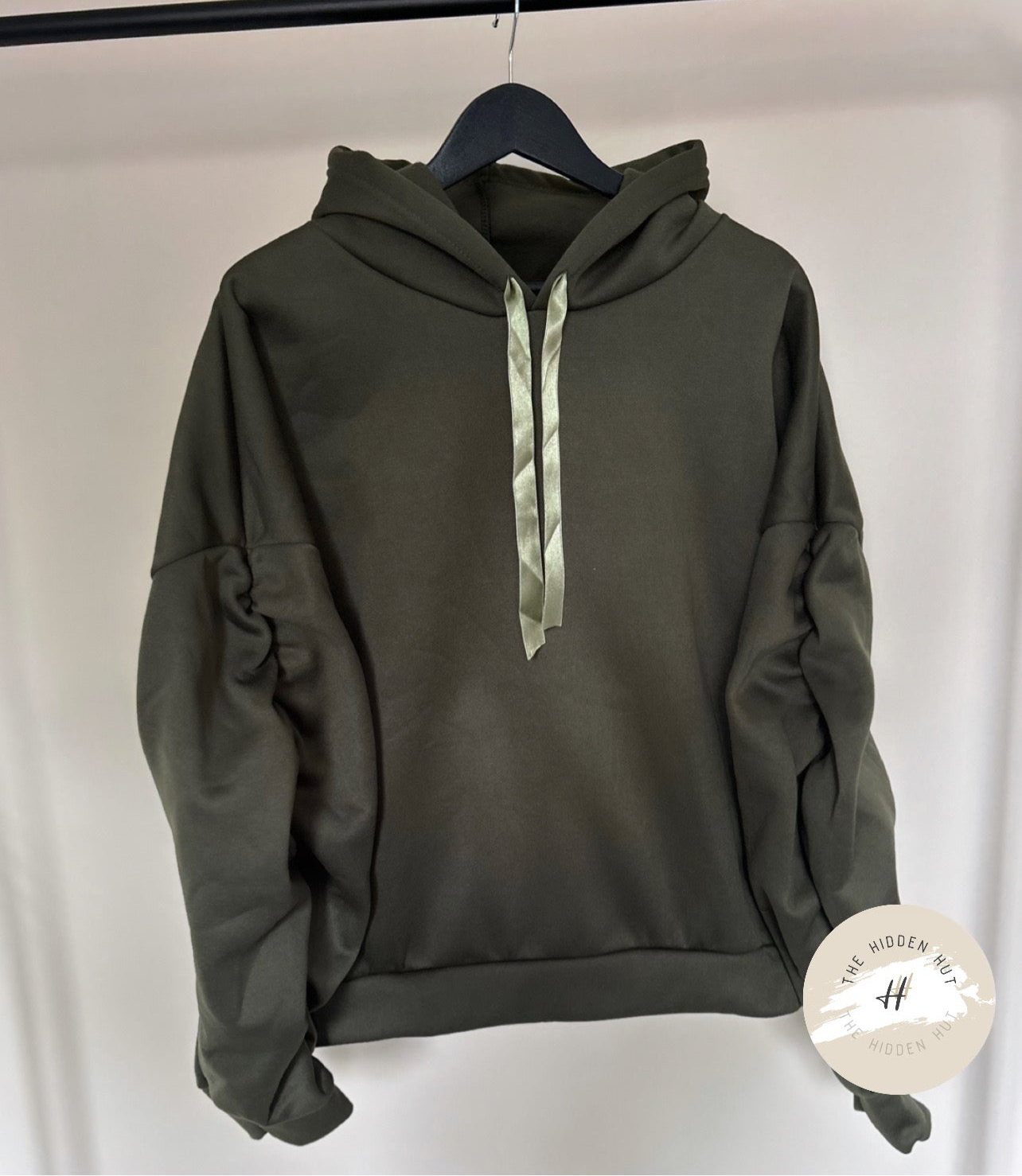 OVERSIZED RUCHED RIBBON HOODIES