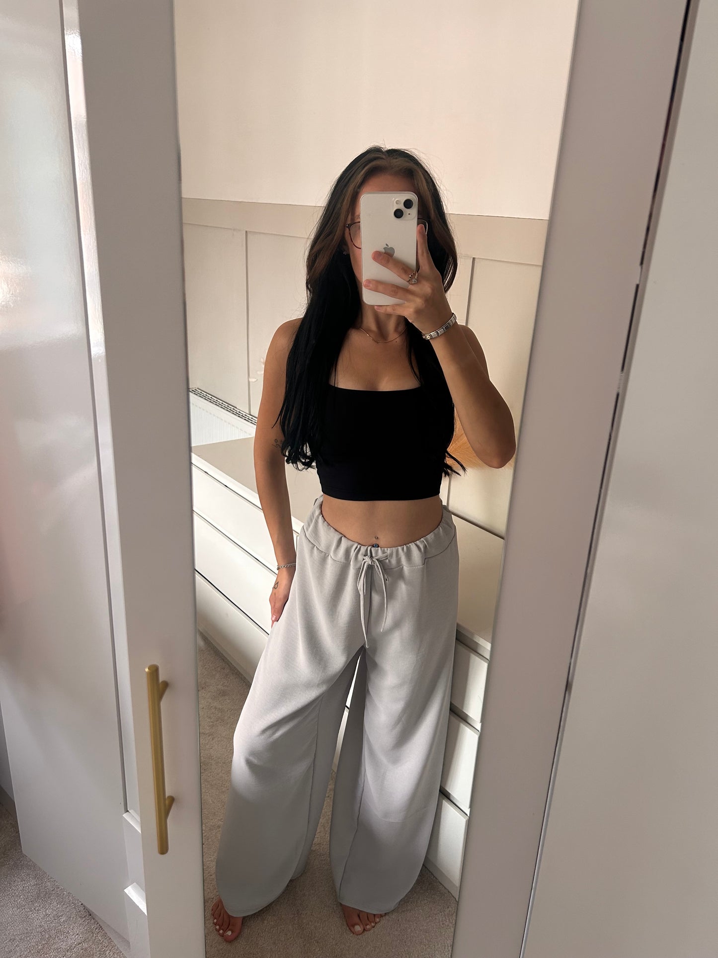 LIGHTWEIGHT WIDE LEG TROUSERS WITH DRAWSTRING