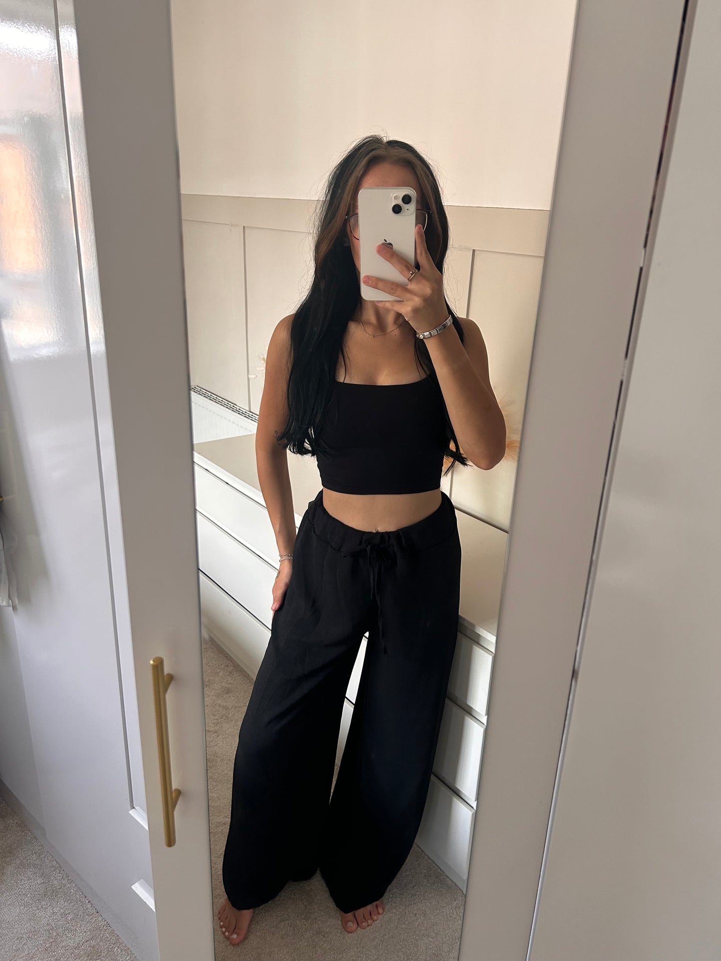 LIGHTWEIGHT WIDE LEG TROUSERS WITH DRAWSTRING