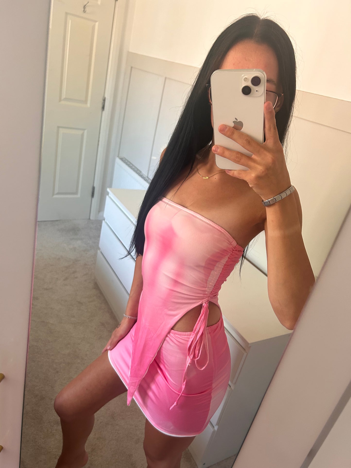 SLINKY BANDEAU RUCHED TOP AND SKIRT CO-OR