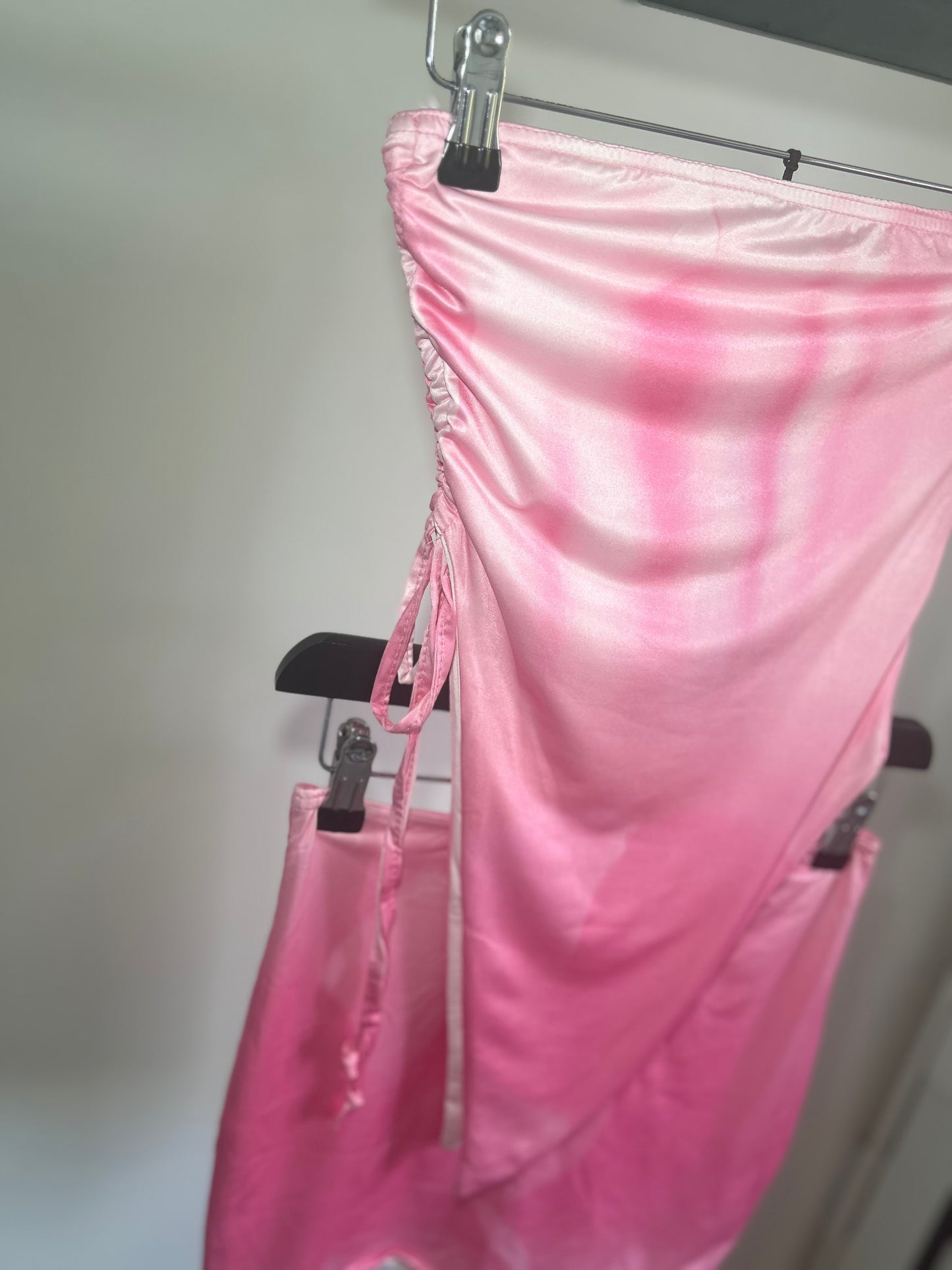 SLINKY BANDEAU RUCHED TOP AND SKIRT CO-OR