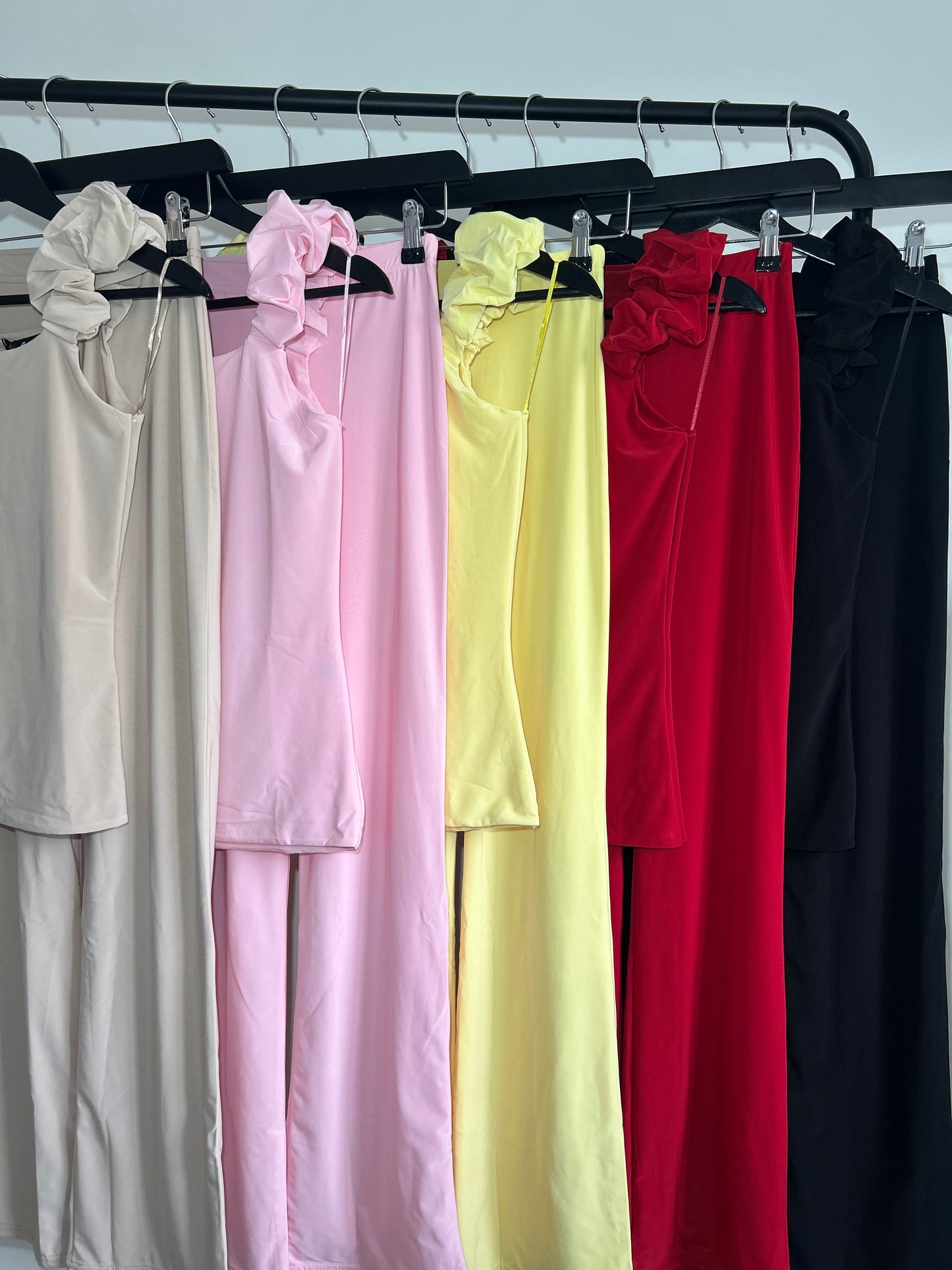 FRILL SLEEVE FLARED SLINKY CO-ORD