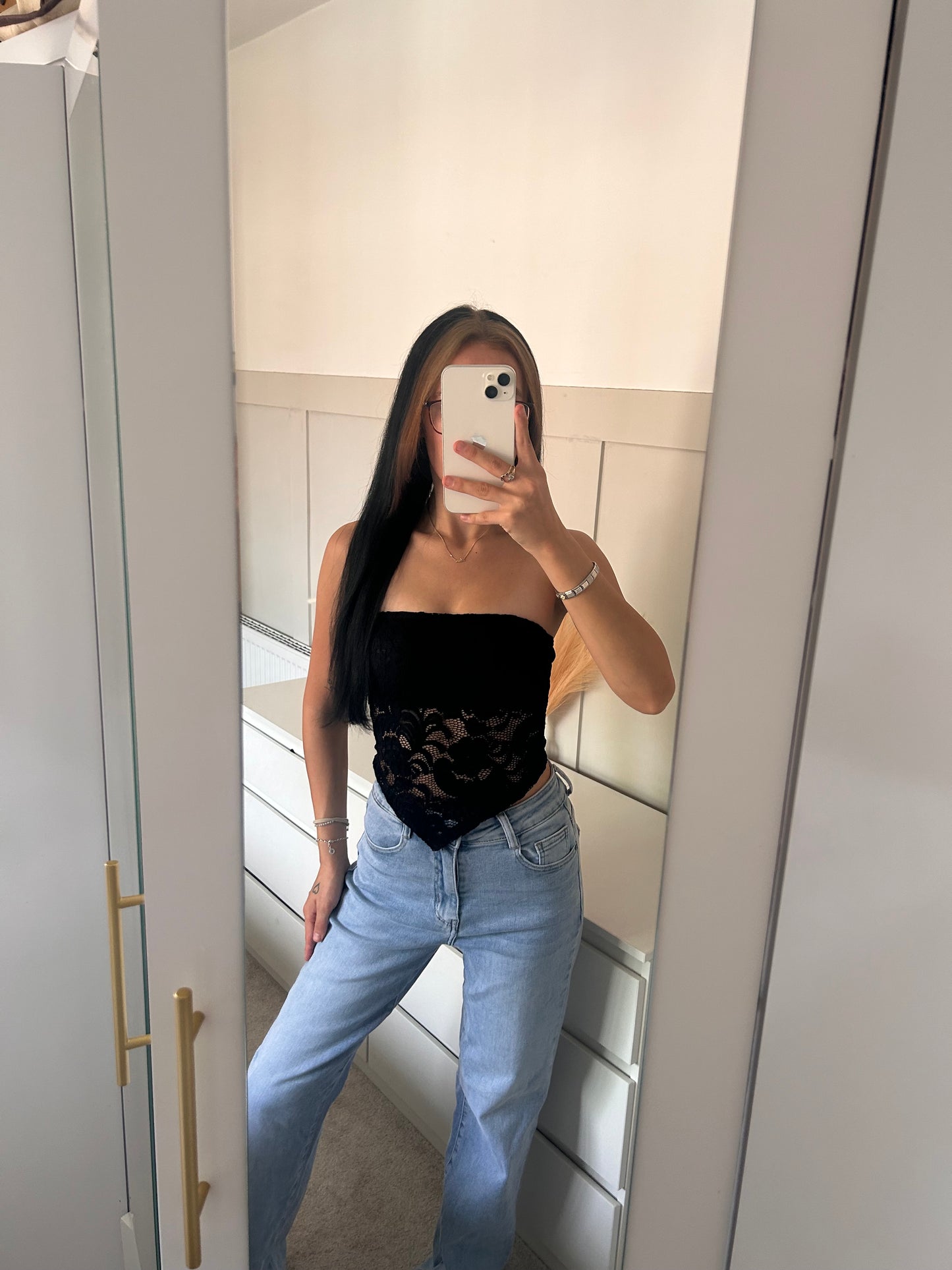 LACE BANDEAU TOP