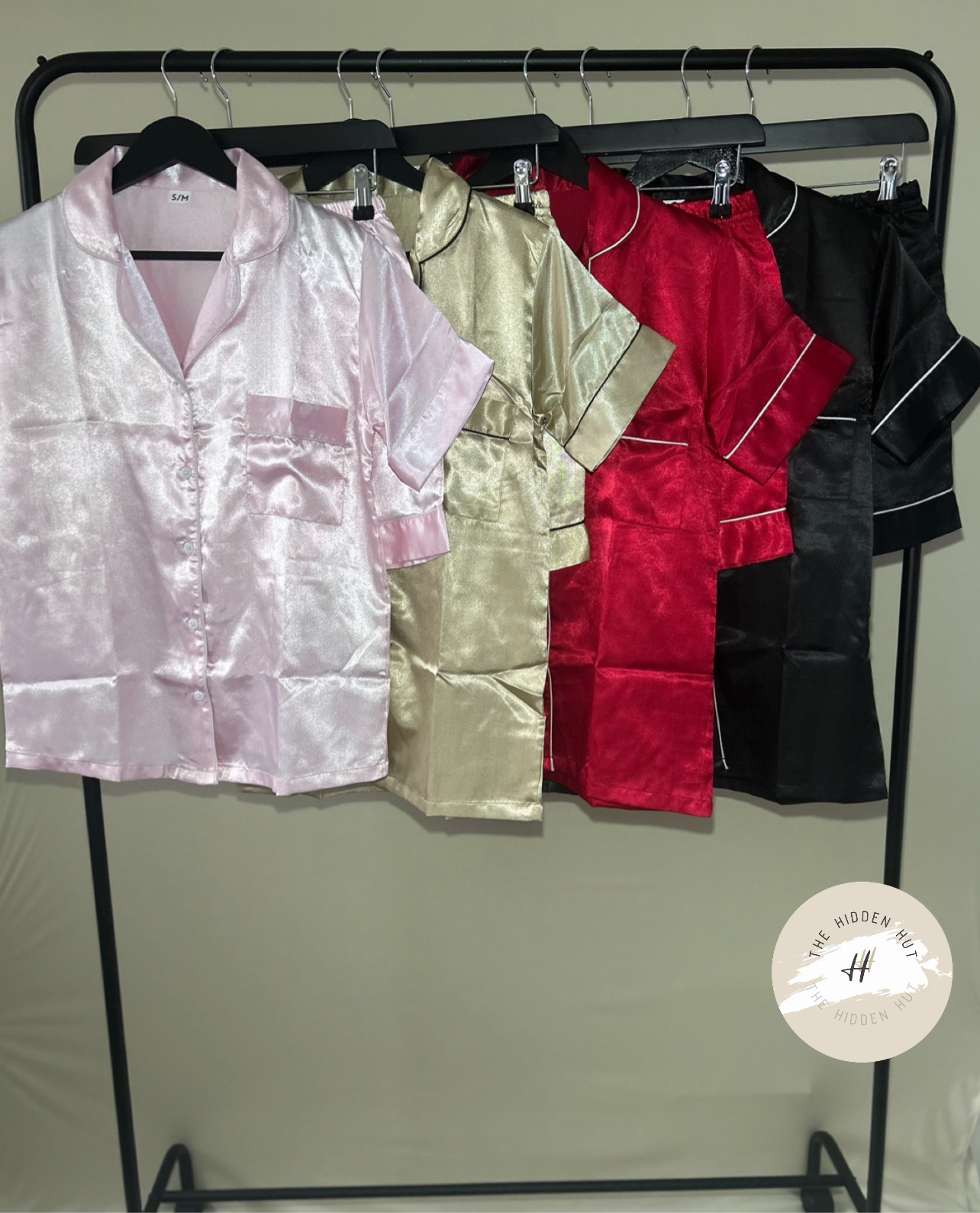 SATIN BUTTON UP PJS