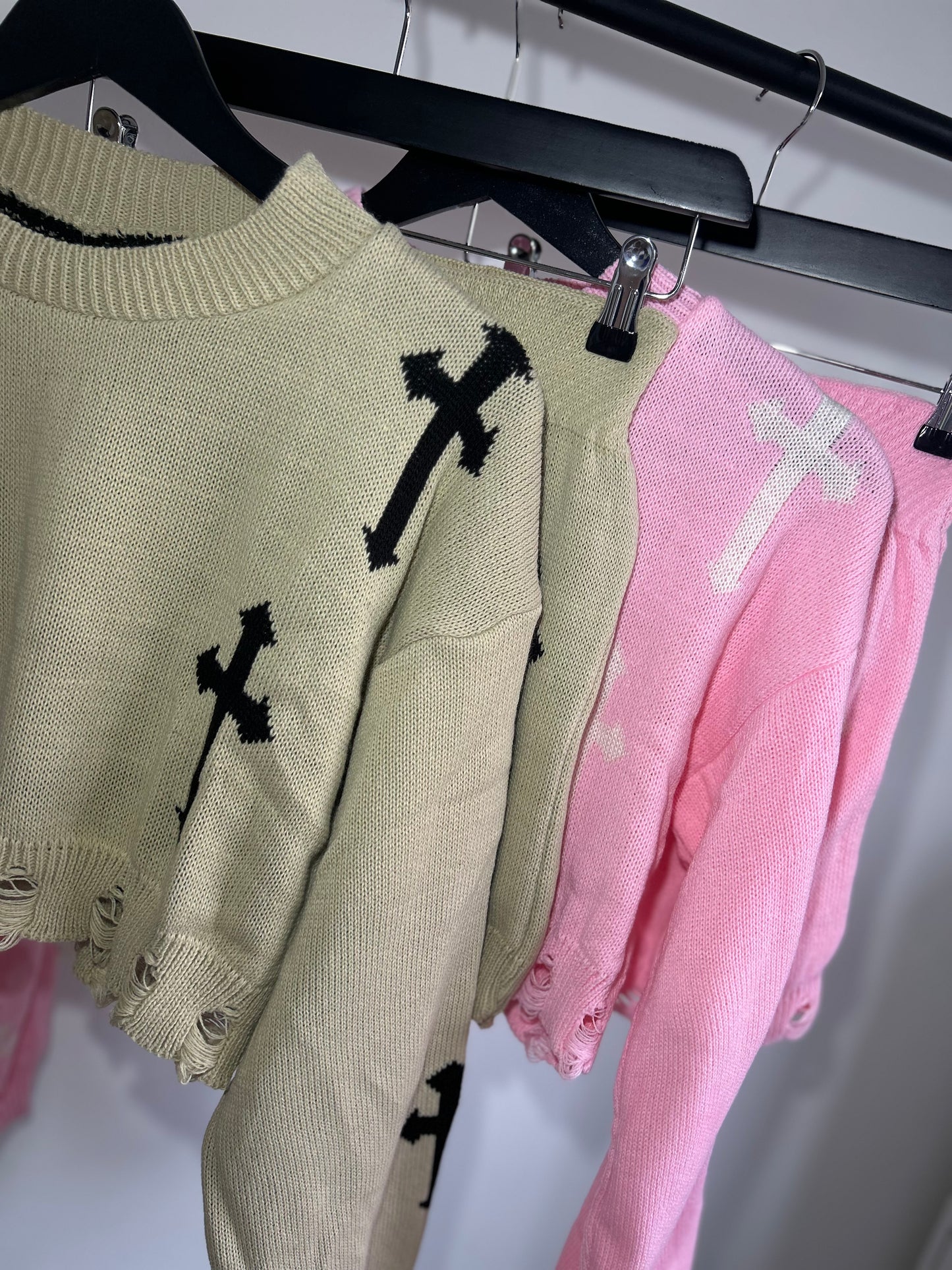 KNITTED CROSS SKIRT AND JUMPER CO-ORD