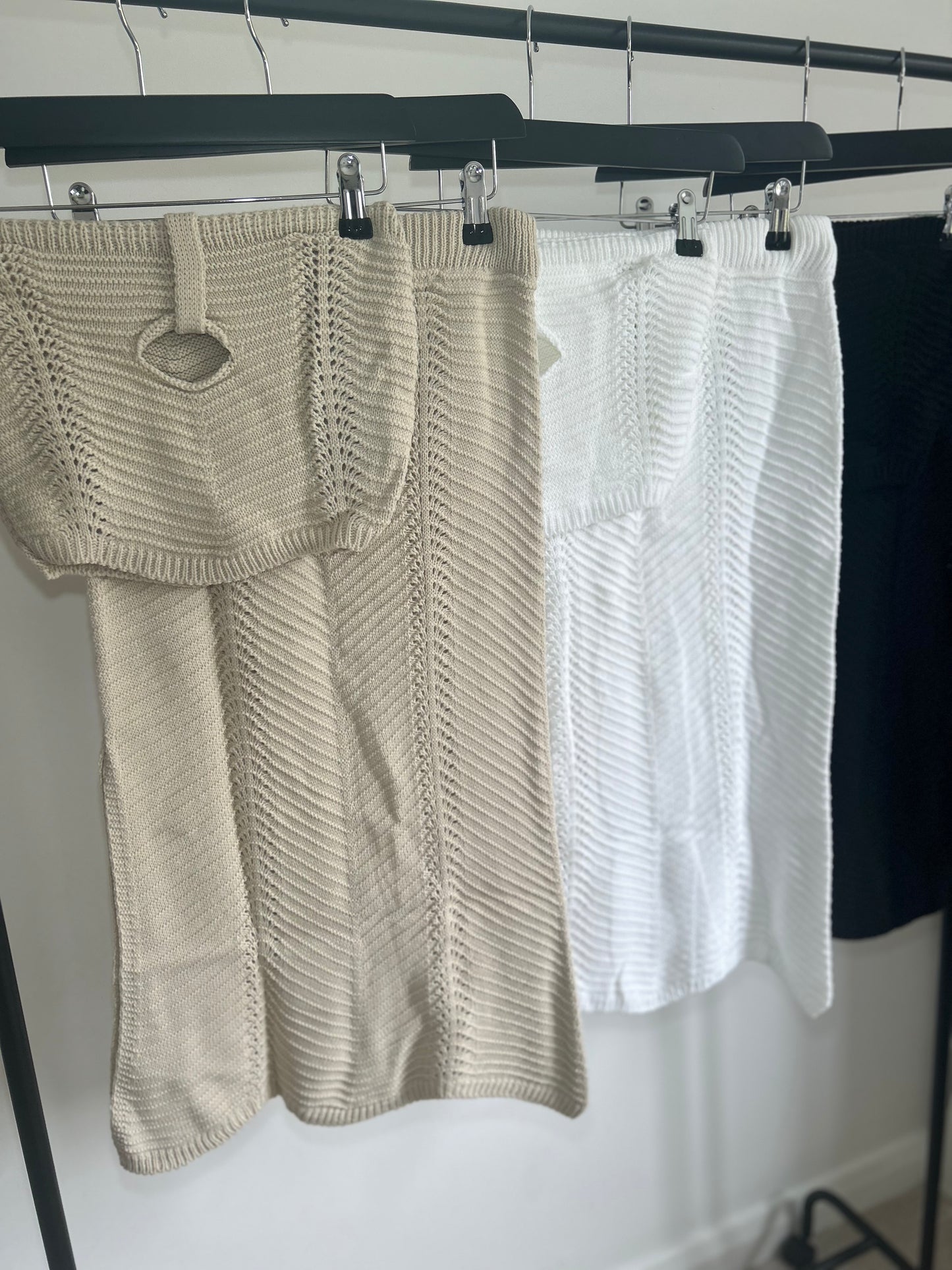 CROCHET BANDEAU TOP AND MIDI SKIRT SET (BEACH COVER UP)