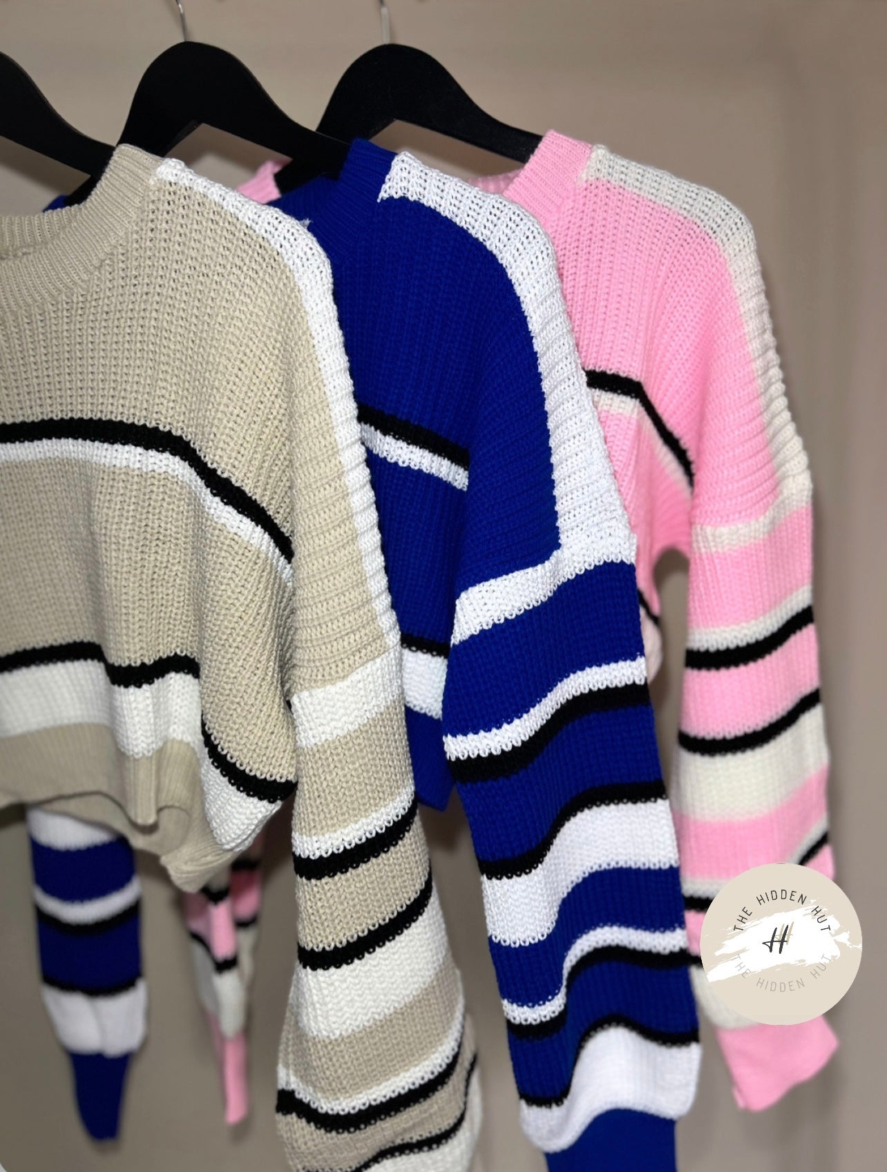 CROPPED STRIPED KNIT JUMPER