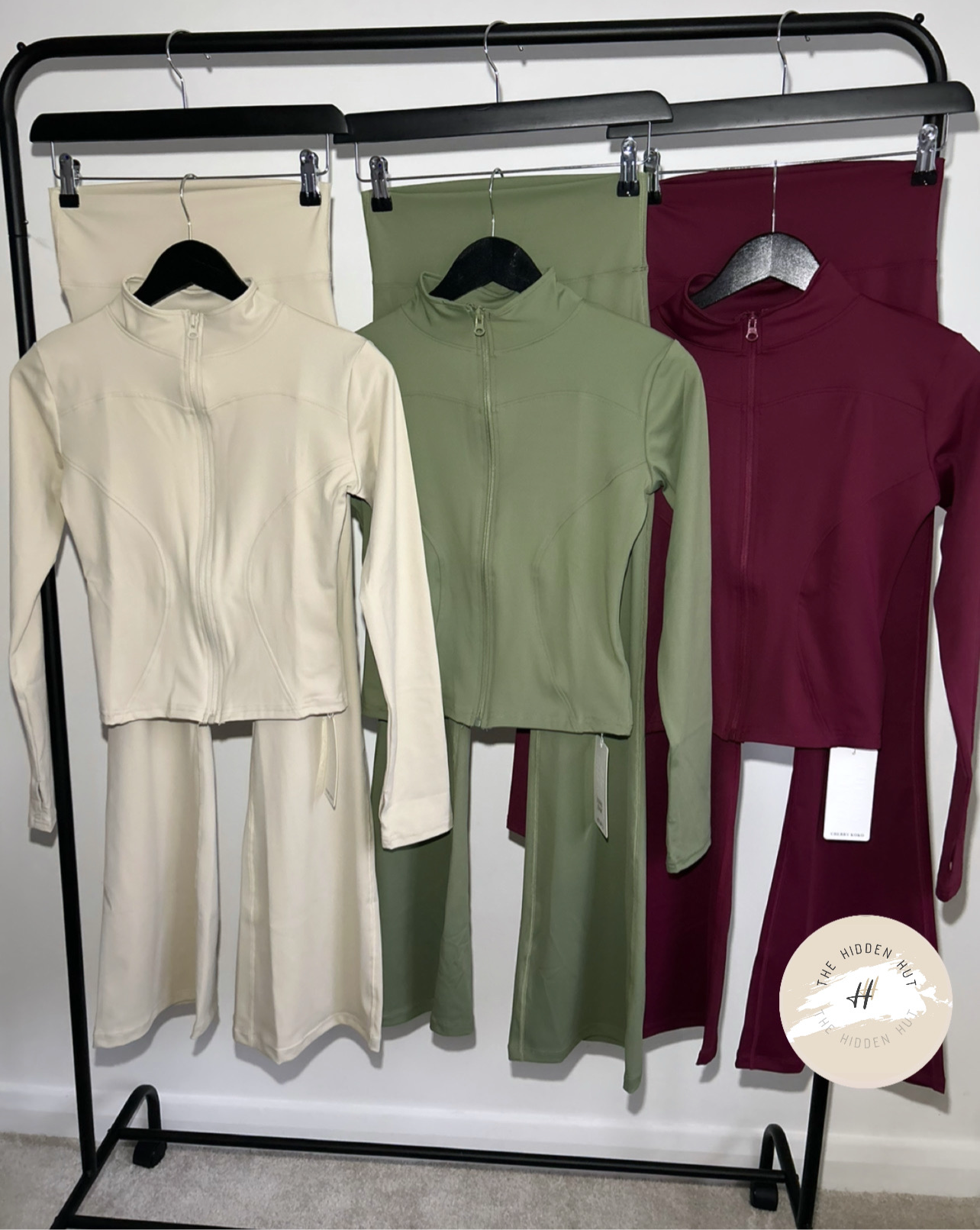 SLINKY ZIP UP GYM JACKET AND FLARES SET
