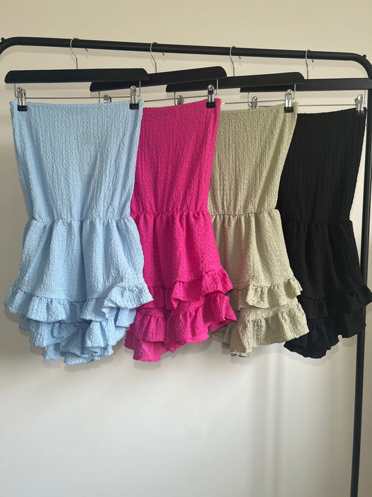 TEXTURED BANDEAU PLAYSUITS