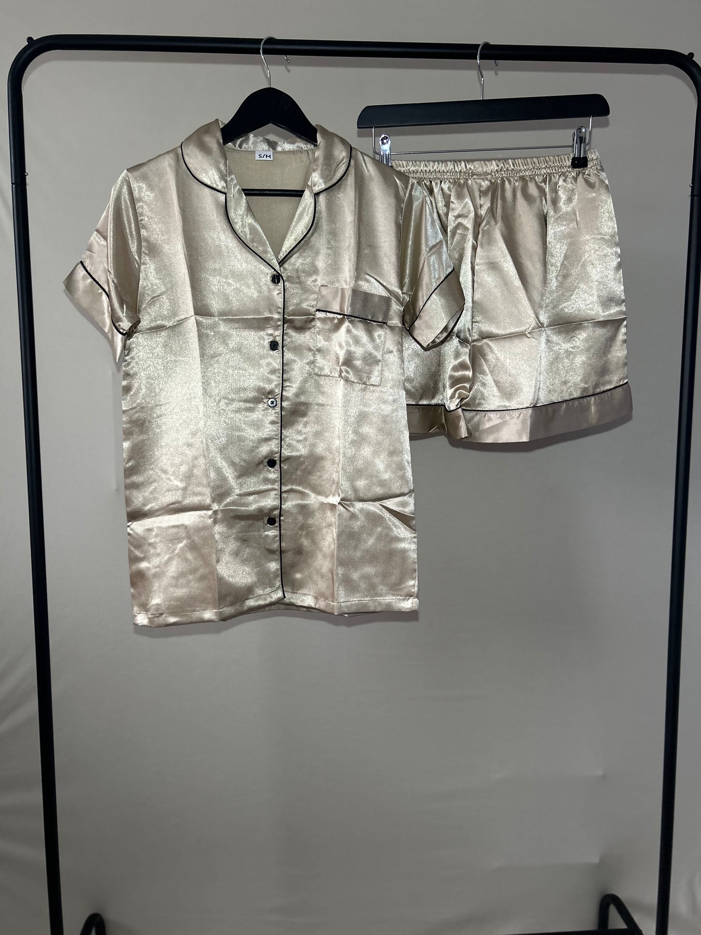 SATIN BUTTON UP PJS