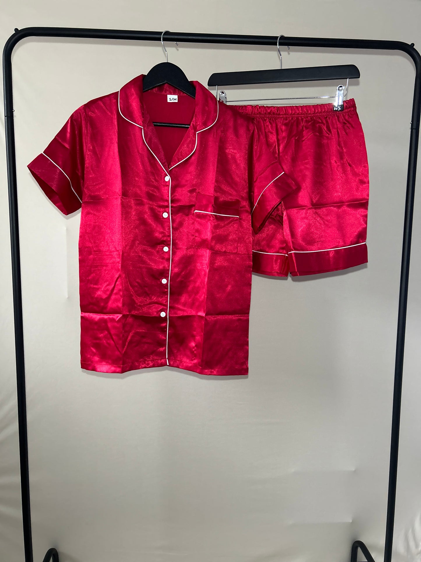 SATIN BUTTON UP PJS