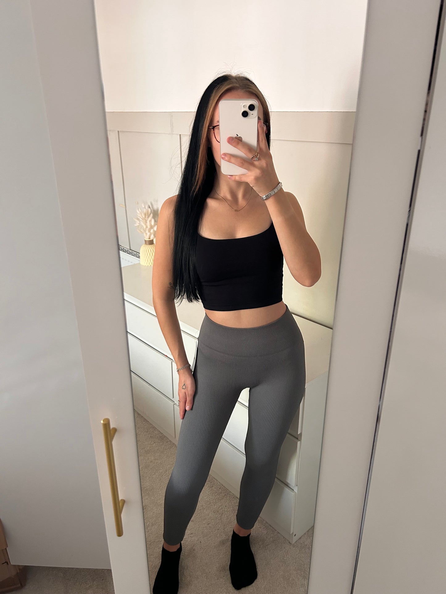 THICK HIGH WAISTED RIBBED LEGGINGS