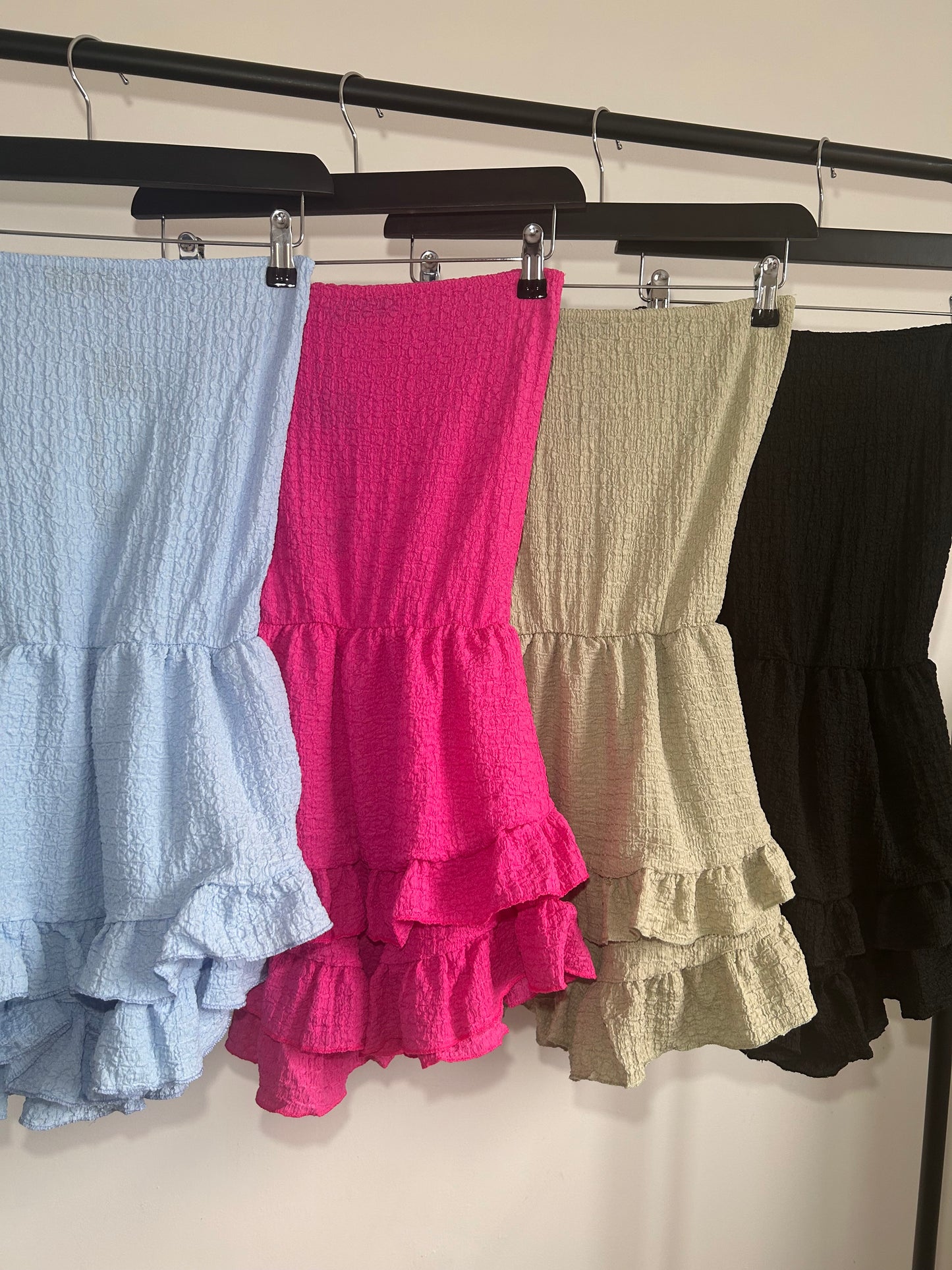 TEXTURED BANDEAU PLAYSUITS