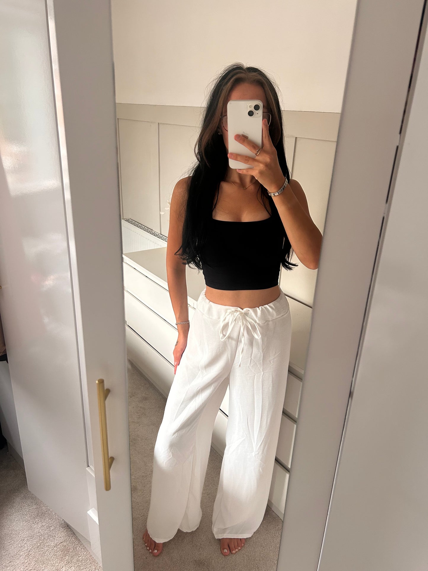 LIGHTWEIGHT WIDE LEG TROUSERS WITH DRAWSTRING