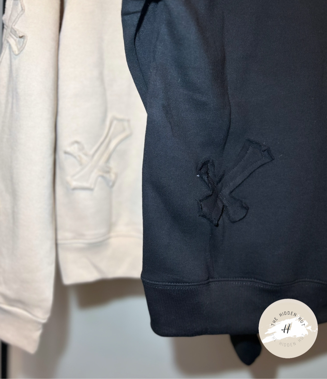 CROSS EMBROIDERED FLEECE-LINED HOODIE