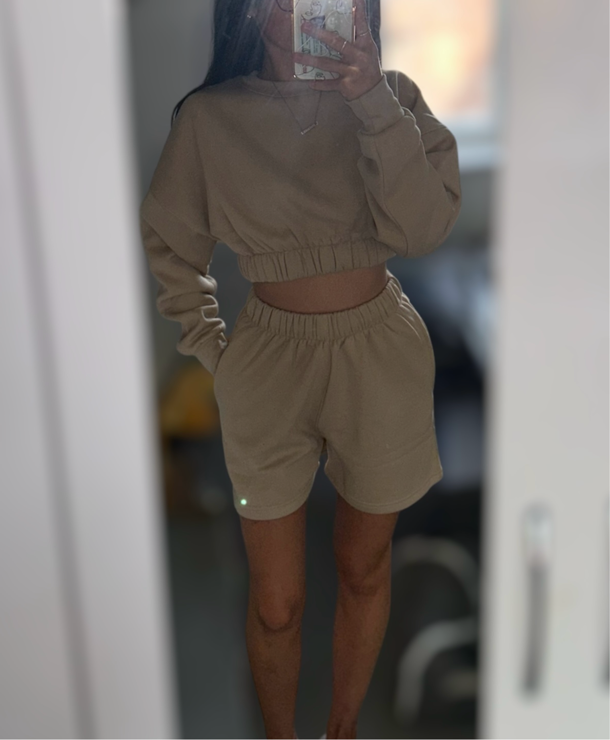 CROPPED JUMPER AND SHORTS SET