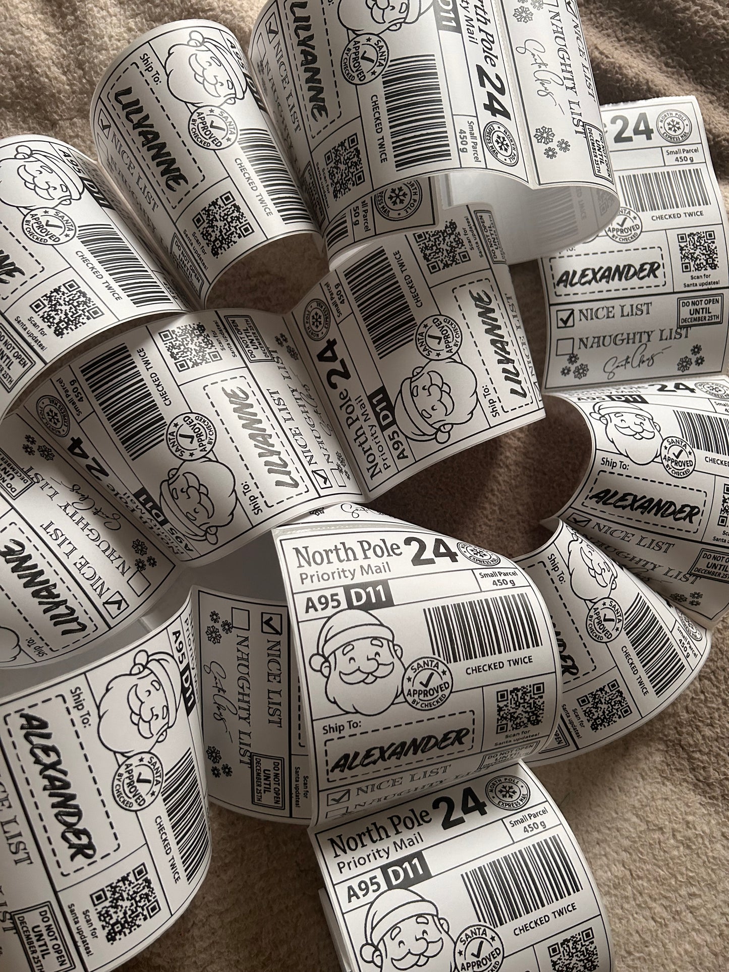 CHRISTMAS PRESENT LABELS - 10pc