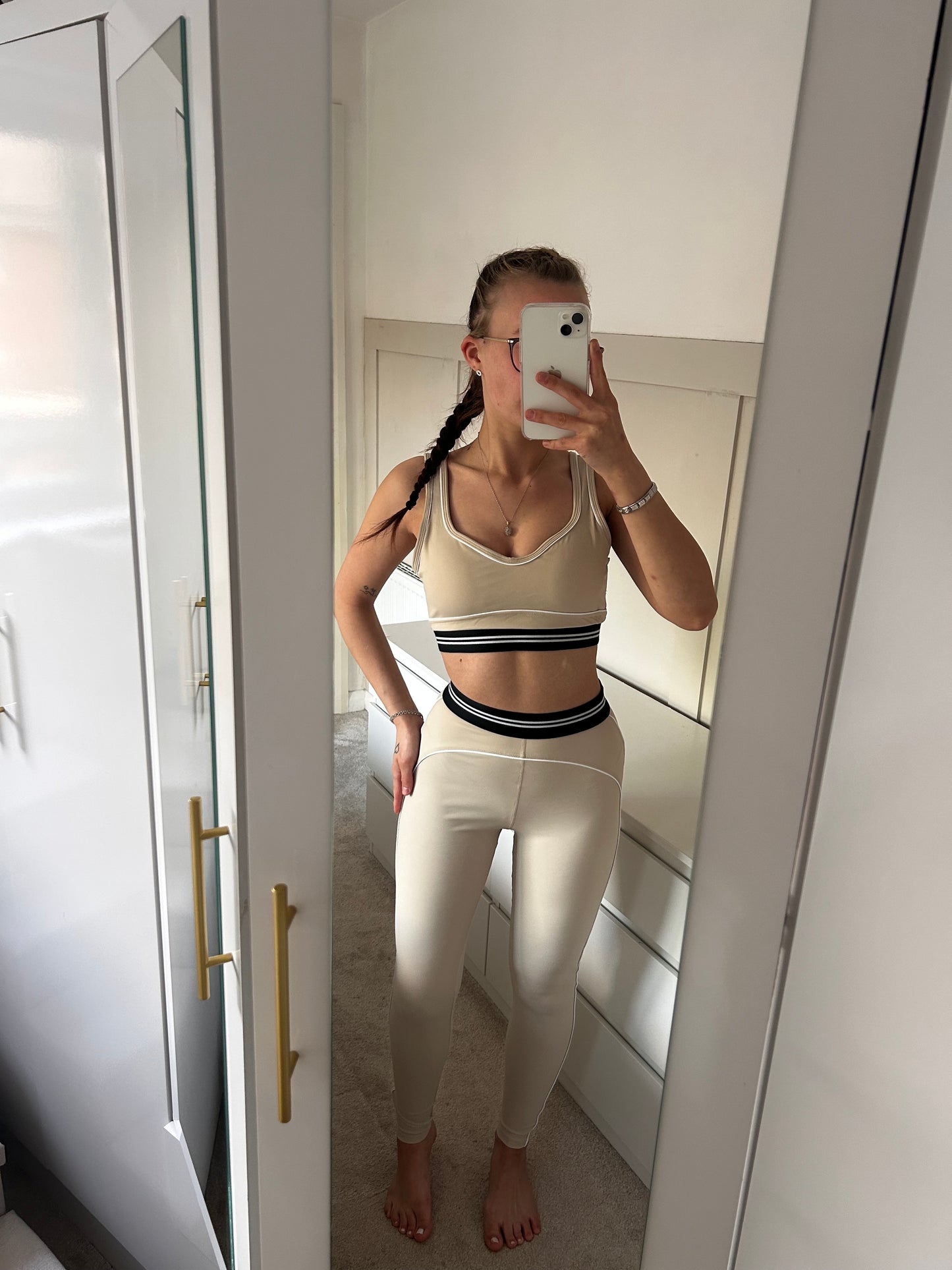 PIPING WAISTBAND GYM SETS