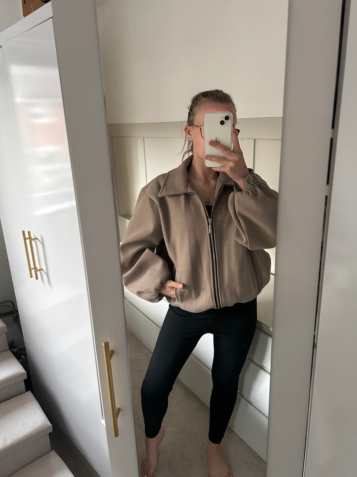 COLLARED WOOL BOMBER JACKED