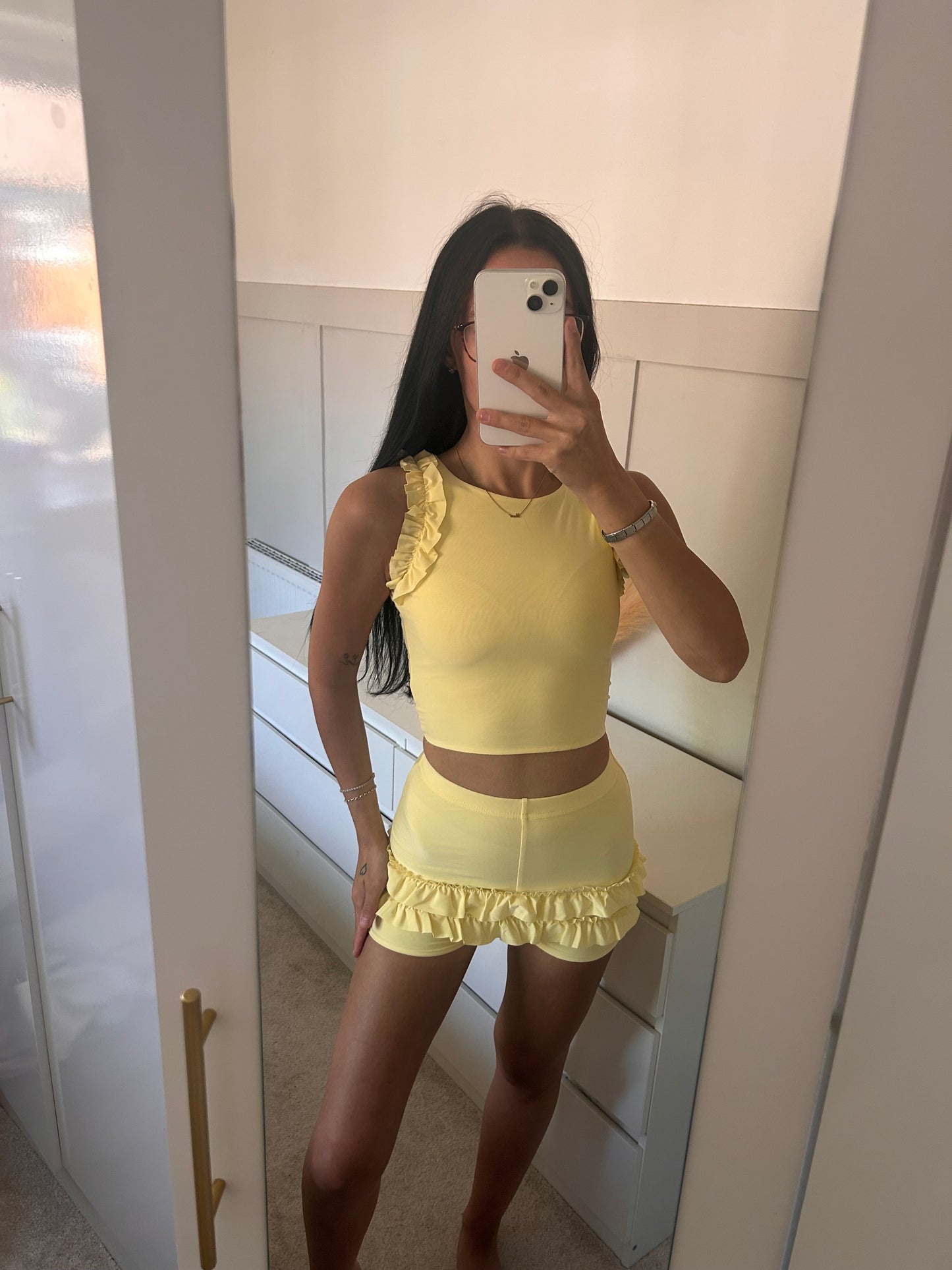 SLINKY FRILL SHORTS SET