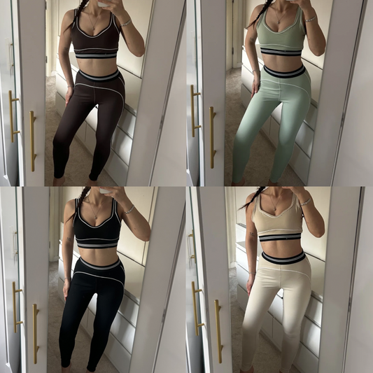 PIPING WAISTBAND GYM SETS