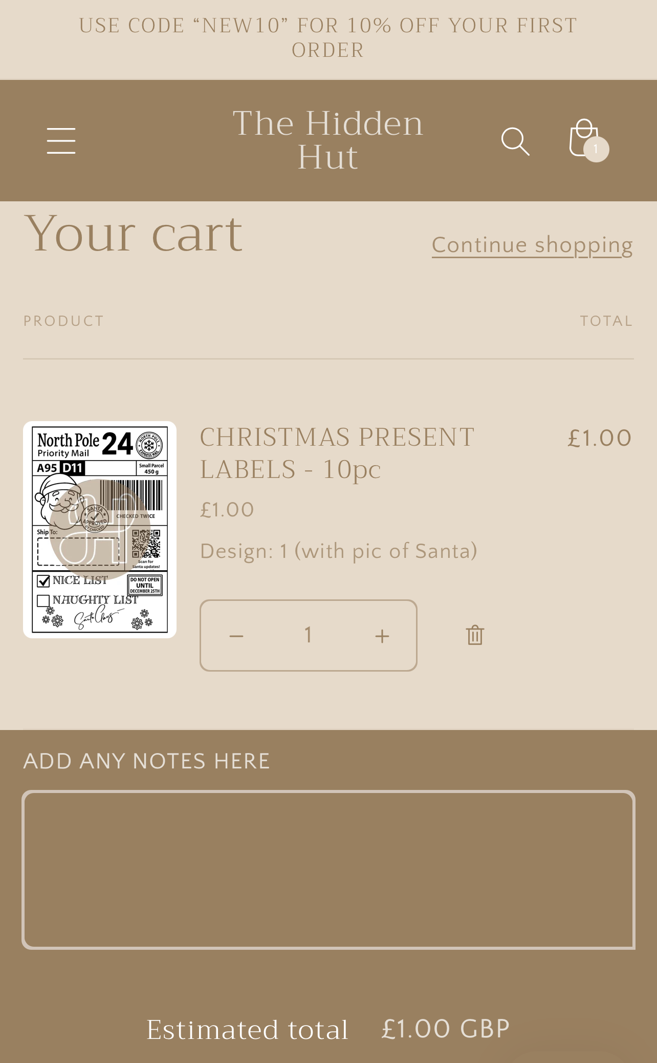 CHRISTMAS PRESENT LABELS - 10pc