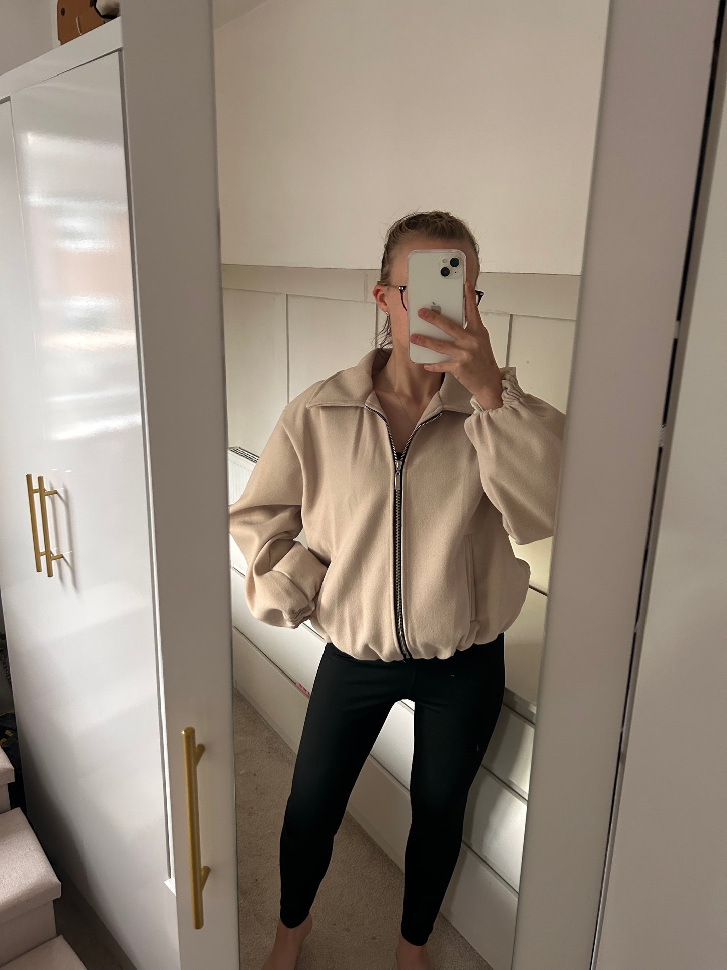 COLLARED WOOL BOMBER JACKED