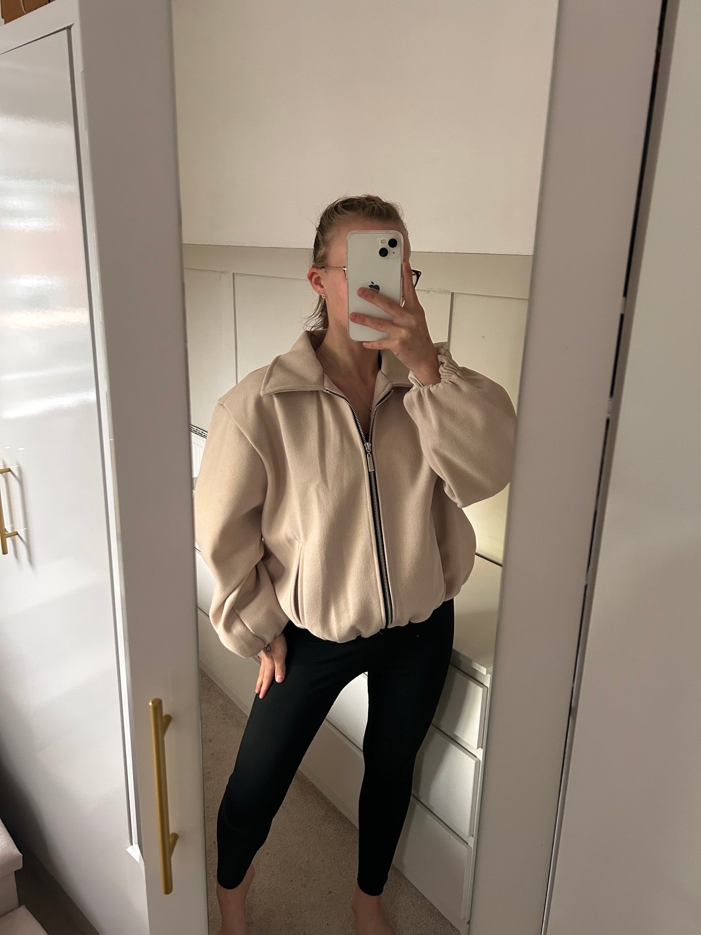 COLLARED WOOL BOMBER JACKED