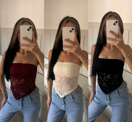 LACE BANDEAU TOP