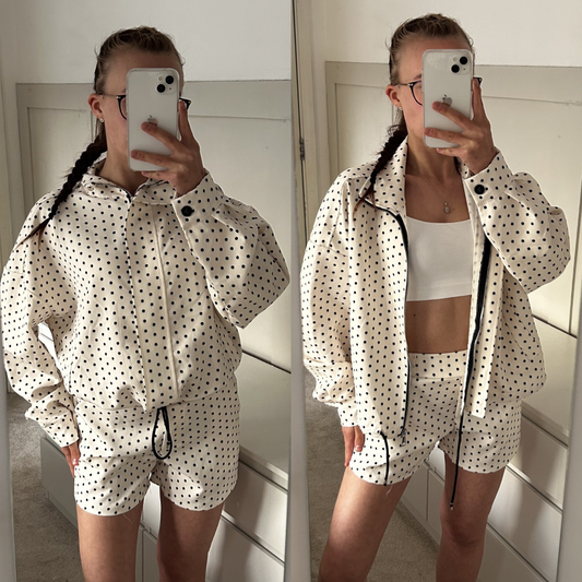 POLKA DOT THIN JACKET & SHORTS SET