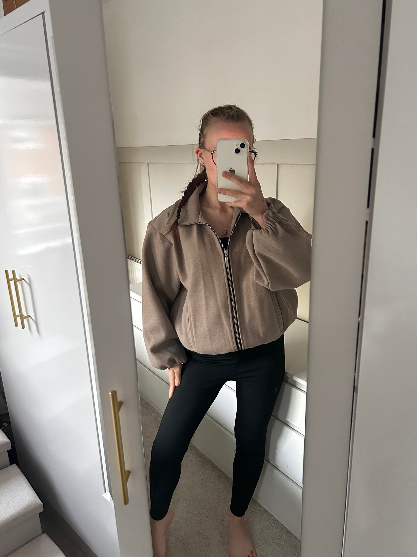 COLLARED WOOL BOMBER JACKED