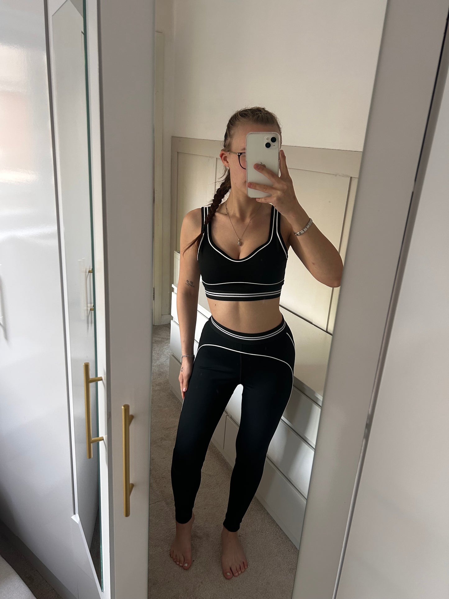 PIPING WAISTBAND GYM SETS