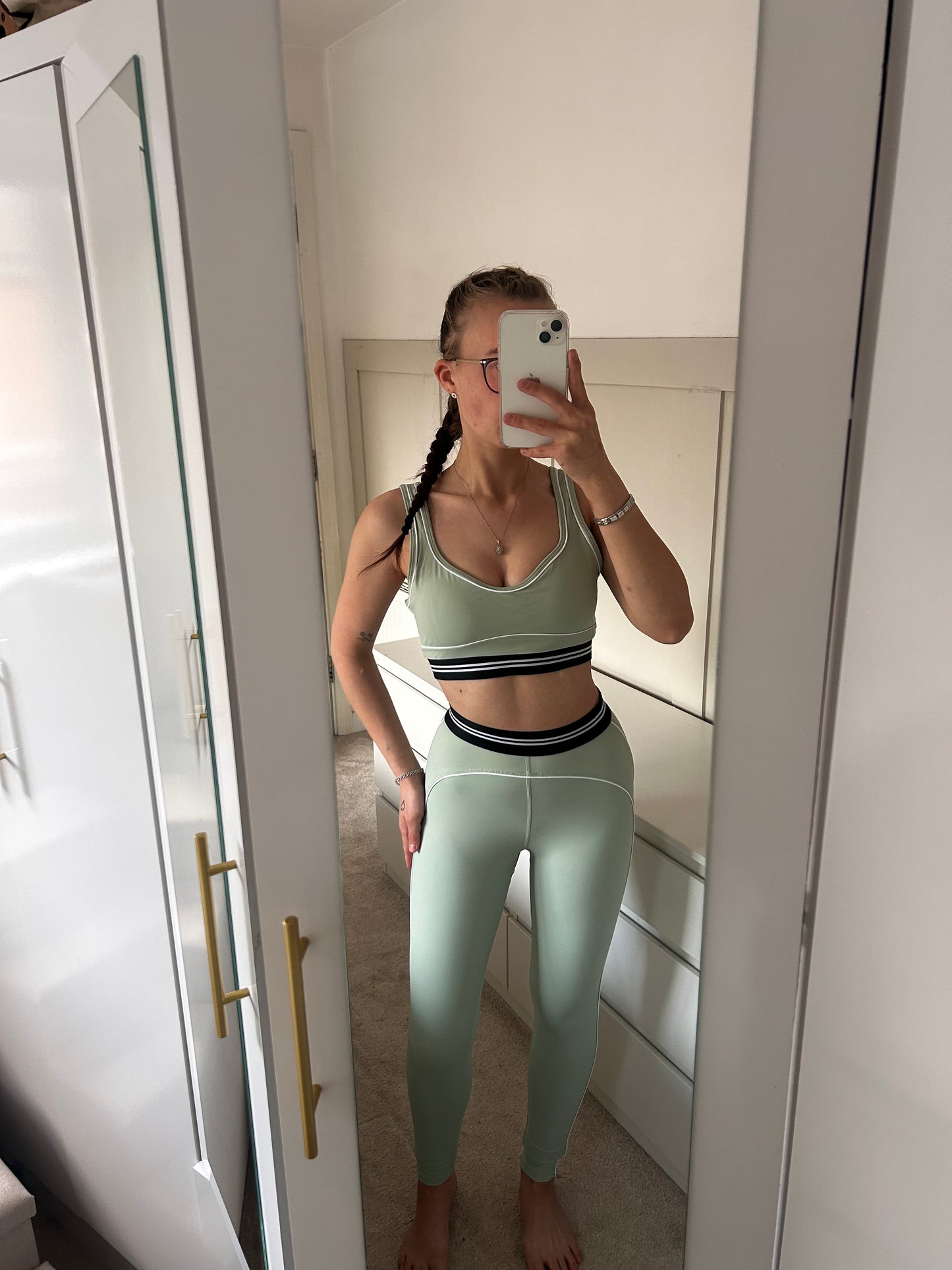 PIPING WAISTBAND GYM SETS